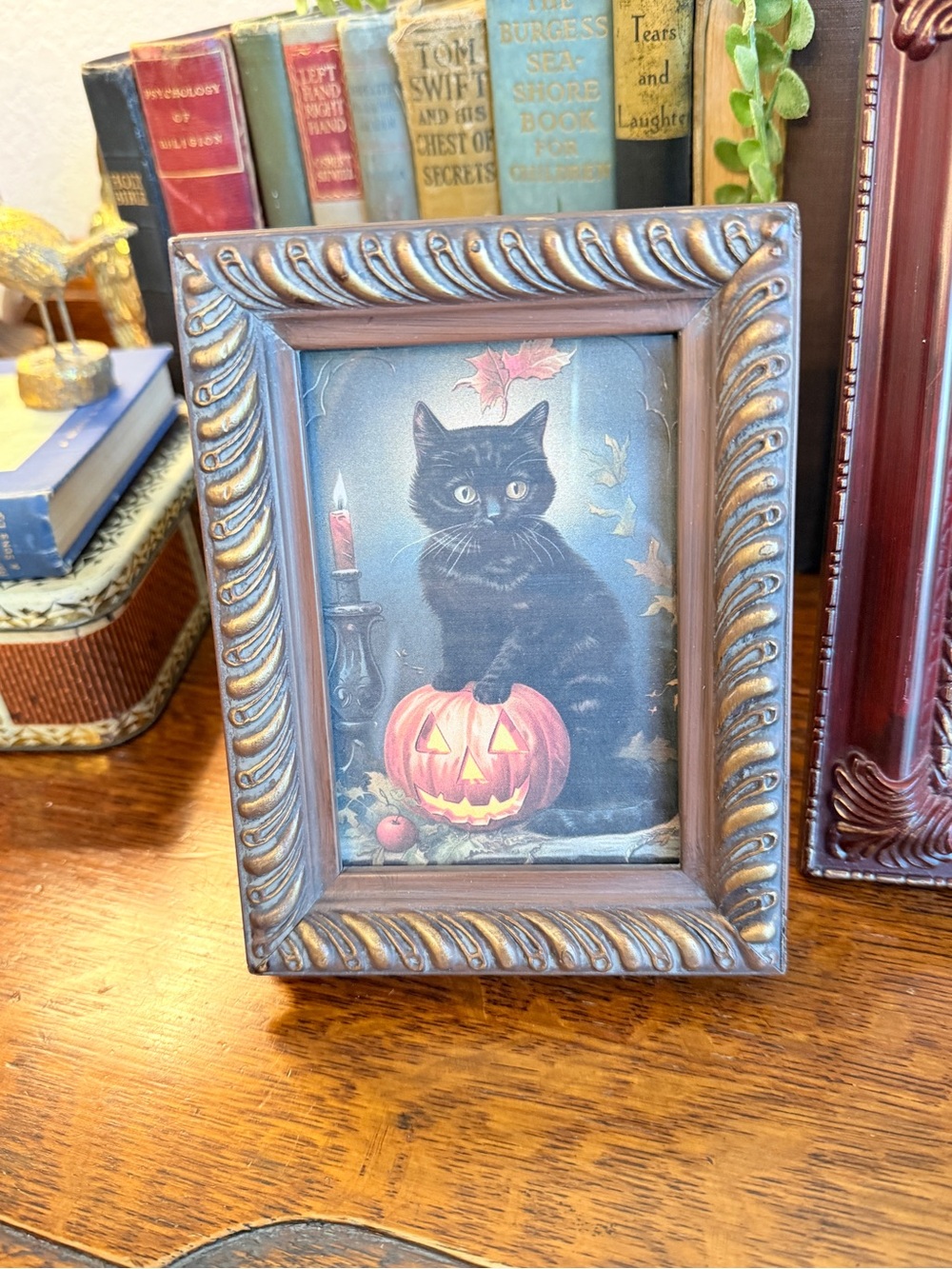 3 Vintage Black Cat Halloween Picture Frames - Picture 13 of 16